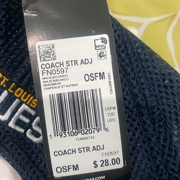 Adidas St. Louis Blues Coach STR Navy Adjustable Hat - Picture 3 of 8